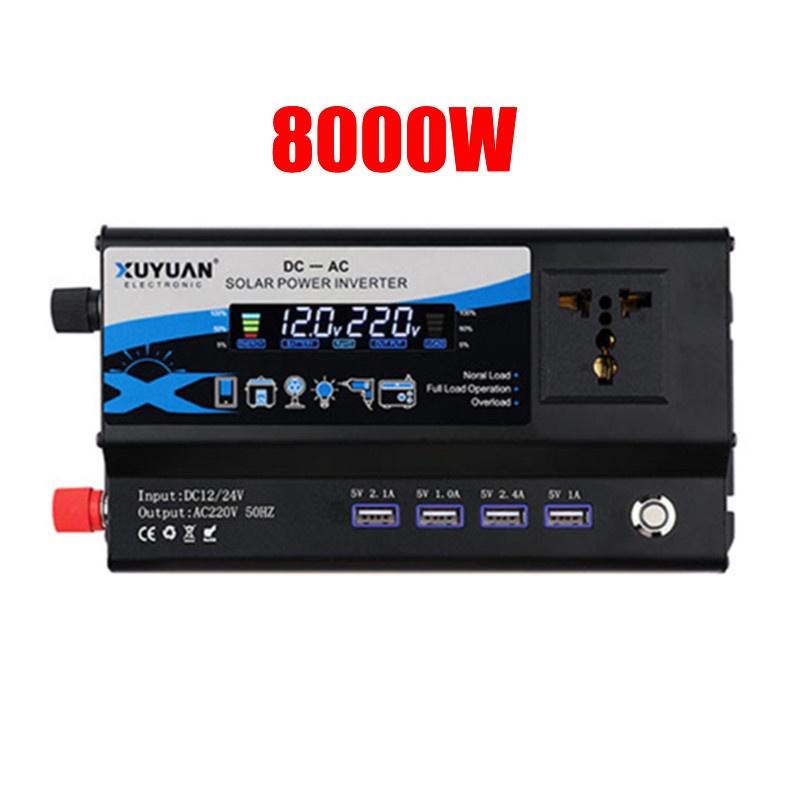 6000W DC 12V/24V To AC 110/220V 50HZ Portable Car Power Inverter Charger Converter Adapter Universal Socket