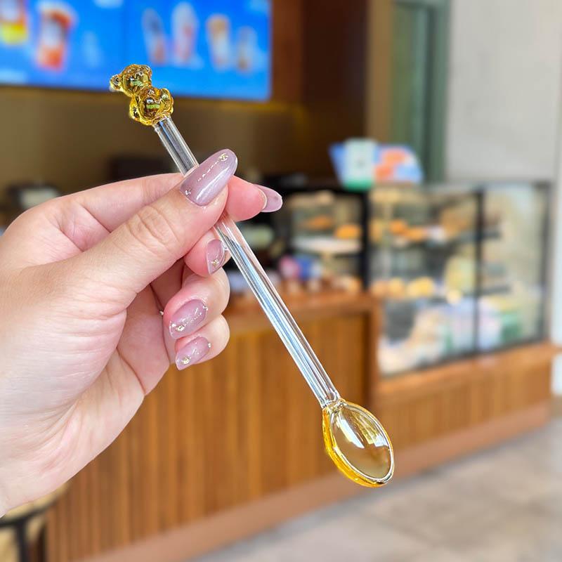 

Bear Long Glass Spoon Coffee Spoon High Borosilicate Glass Spoon Dessert Spoons Glass Teaspoons Clear Teaspoons Coffee Mixing S