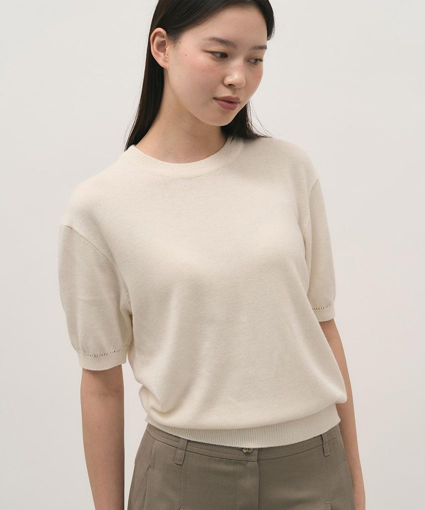 Leopeusaideuhwaiteulabel Cling Half Knit Marshmallow