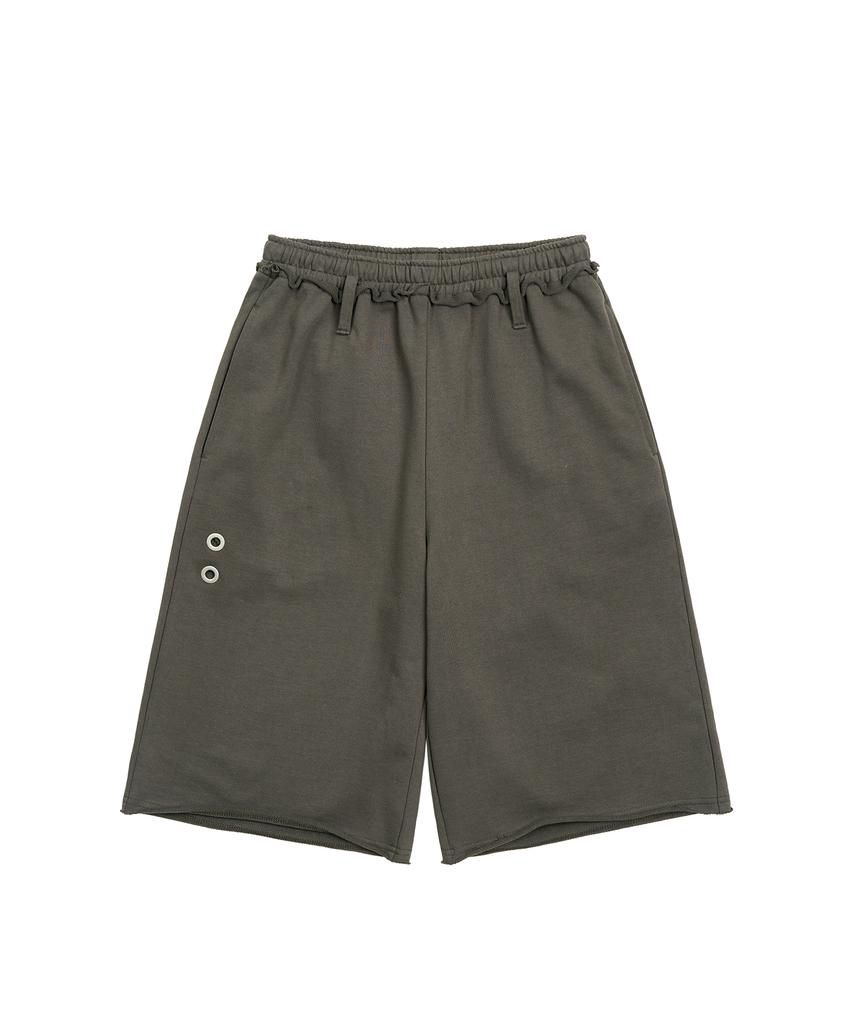 Pepeulli Cut Off Bermuda Sweat Pants (Khaki Grey)