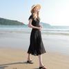 SanCai French Polka Dot V-Neck Chiffon A-Line Dress