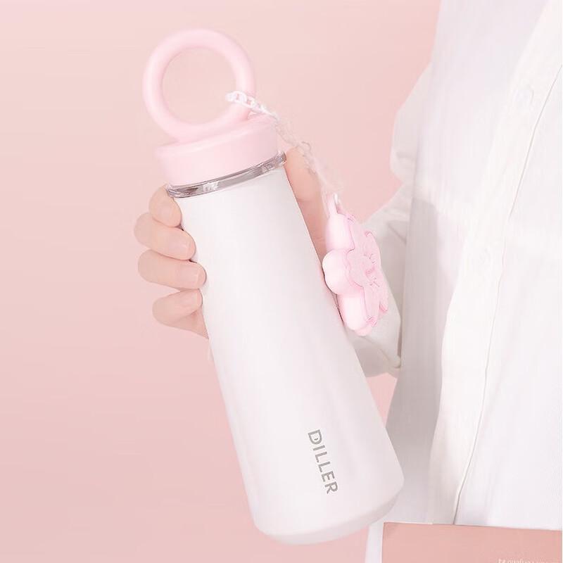 Diller Cherry Blossom Panda 430ML Insulated Water Bottle