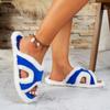 Fashion 2025 NEW Fall Winter Women's High Heel Thick Bottom Slippers Home Cotton Slippers Style Short Plush Lined Rubber Soled