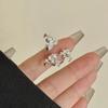 Verstellbarer Ring im chinesischen Stil Eleganter Metallwerkstoff Floraler Stapelring Tropfglasur-Finish Zweifarbiges Design Offener Ring