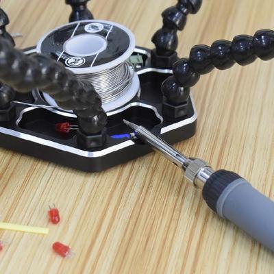 Löthilfe mit 6 flexiblen Schwanenhalsarmen Lötstation Dritte Hand