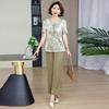 Mom's New Chinese Style Two-Piece Set: Spring/Autumn Blouse & Summer Set for Middle-Aged and Elderly Women, 2026