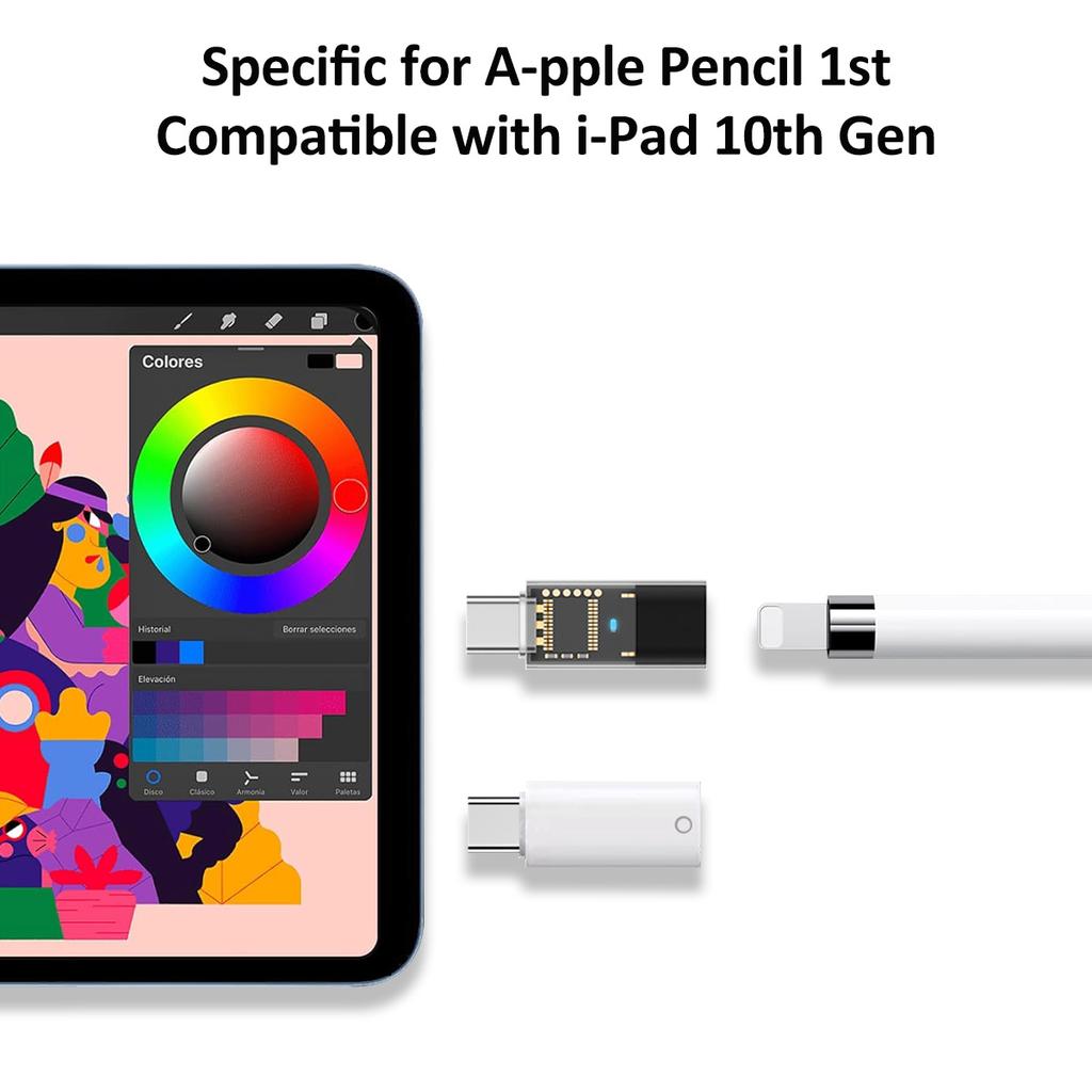 USB C Pencil Adapter for Apple Pencil 1st Generation Type c to for IOS Charger Adapter iPencil Dongle Connector for iPad 10 Gen 3