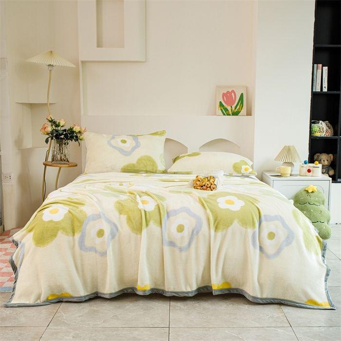 Thickened Double-Sided Fleece Blanket: Versatile Bed Coverlet & Sofa Throw for All Seasons