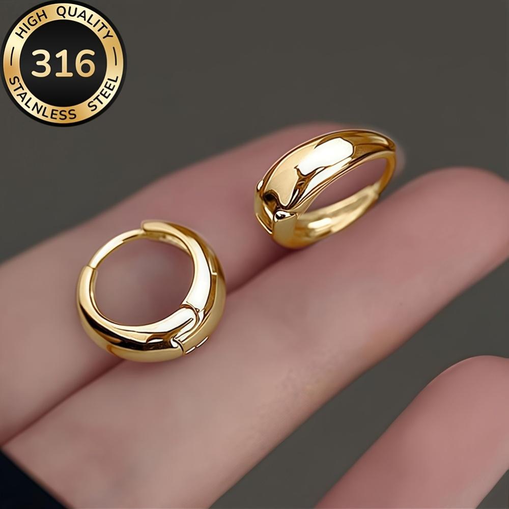 Elegant Anti-Fade Stainless Steel Hoop Earrings for Fashionable Women