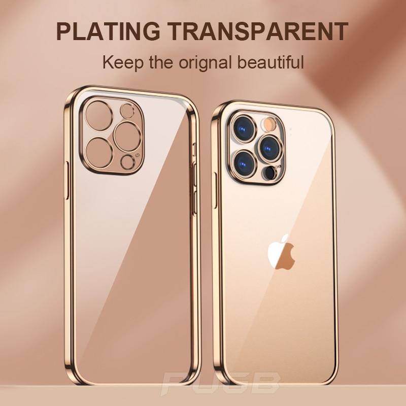 Buy Luxury Plating Transparent Soft Silicone Case For Iphone 13 11 12 Pro Max Mini Xr X Xs Se 8 7 Plus Shockproof Clear Cover At Affordable Prices Free Shipping Real Reviews With Photos Joom