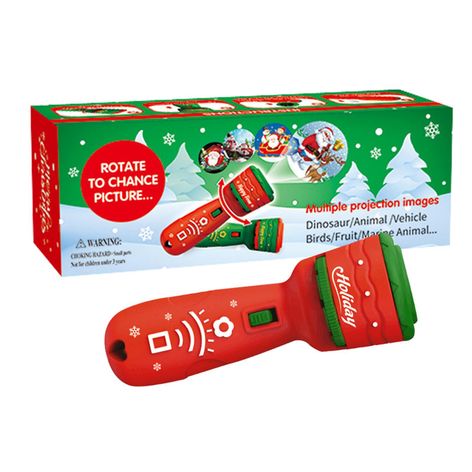 

Children s Cute Christmas Projection Flashlight Plastic Fall Resistance Puzzle Toy Children s Holiday Gift красный
