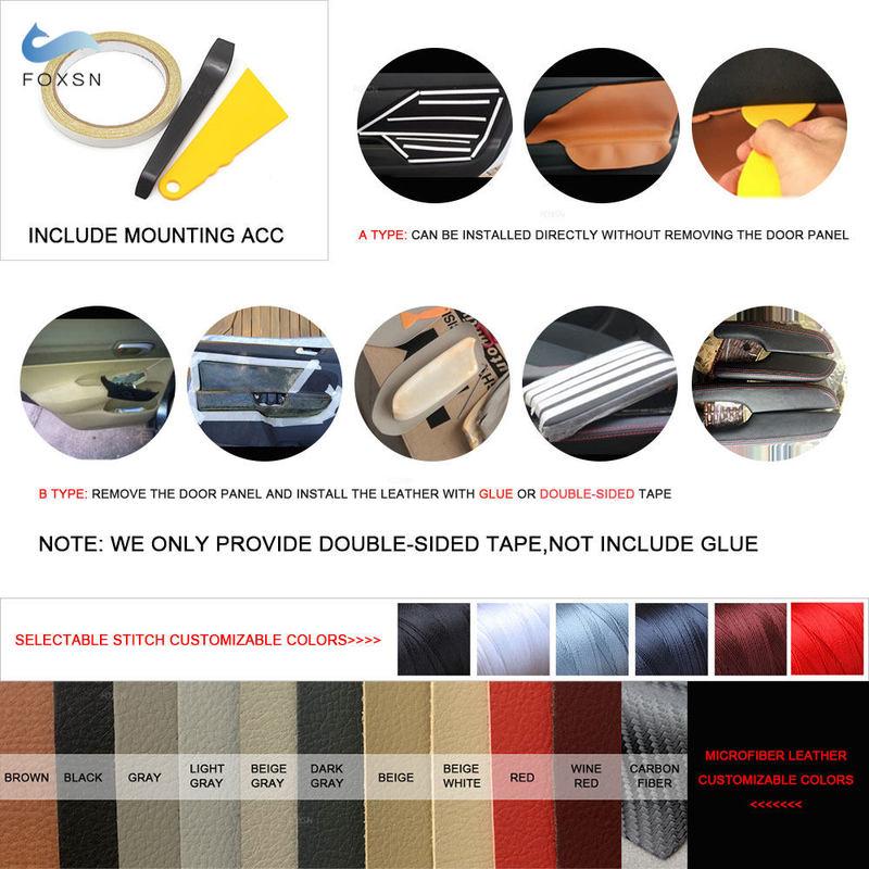 For Peugeot 206 2004 2005 2006 2007 207 2009-2013 For Citroen C2 only 4 doors Car Interior Door Armrest Panel Leather Cover Trim
