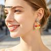 Colorful Alphabet Drop Earrings 1 Pair Acrylic Letter Dangle for Women, Glitter Funny First Trendy Day of School Earring, Teacher Appreciation