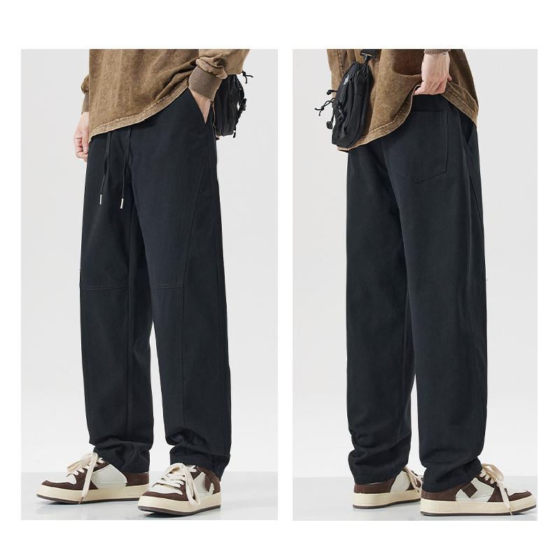 2026 New Loose Fit Straight-Leg Trousers for Men, Solid Color Versatile Sports Casual Pants