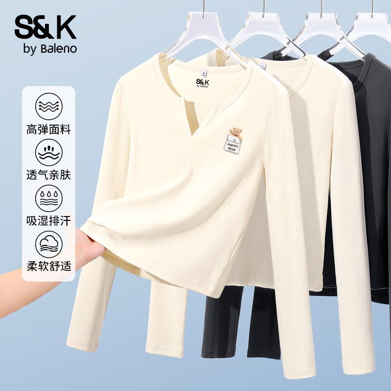 Baleno Women's S&K V-Neck Long Sleeve T-Shirt
