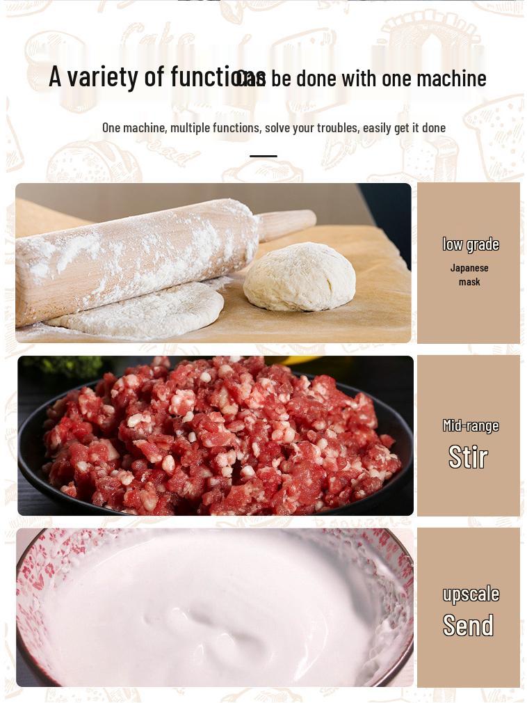 Lifeng B20b30 Blender & Dough Mixer: Egg Beater, Kneader, Cream & Milk Machine, Cake Maker.