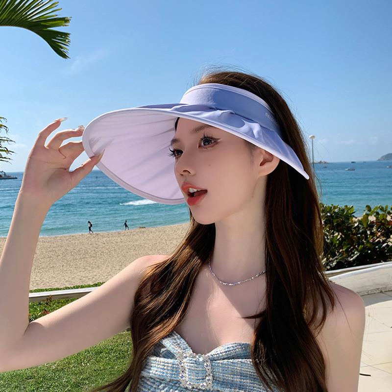 

Summer Sun Protection Beach Shell Hat With Gradient Desig And Wide Brim For Women Gray