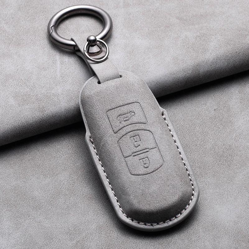 2/3 Buttons Leather Car Key Case Cover for Mazda 2 3 5 6 GH GJ Axela Atenza CX-5 CX5 CX-3 CX-7 CX8 CX-9 2016 2017 2018 CX 2020
