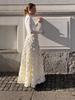 Elegant Long Sleeve 3D Floral Rose Party Dress
