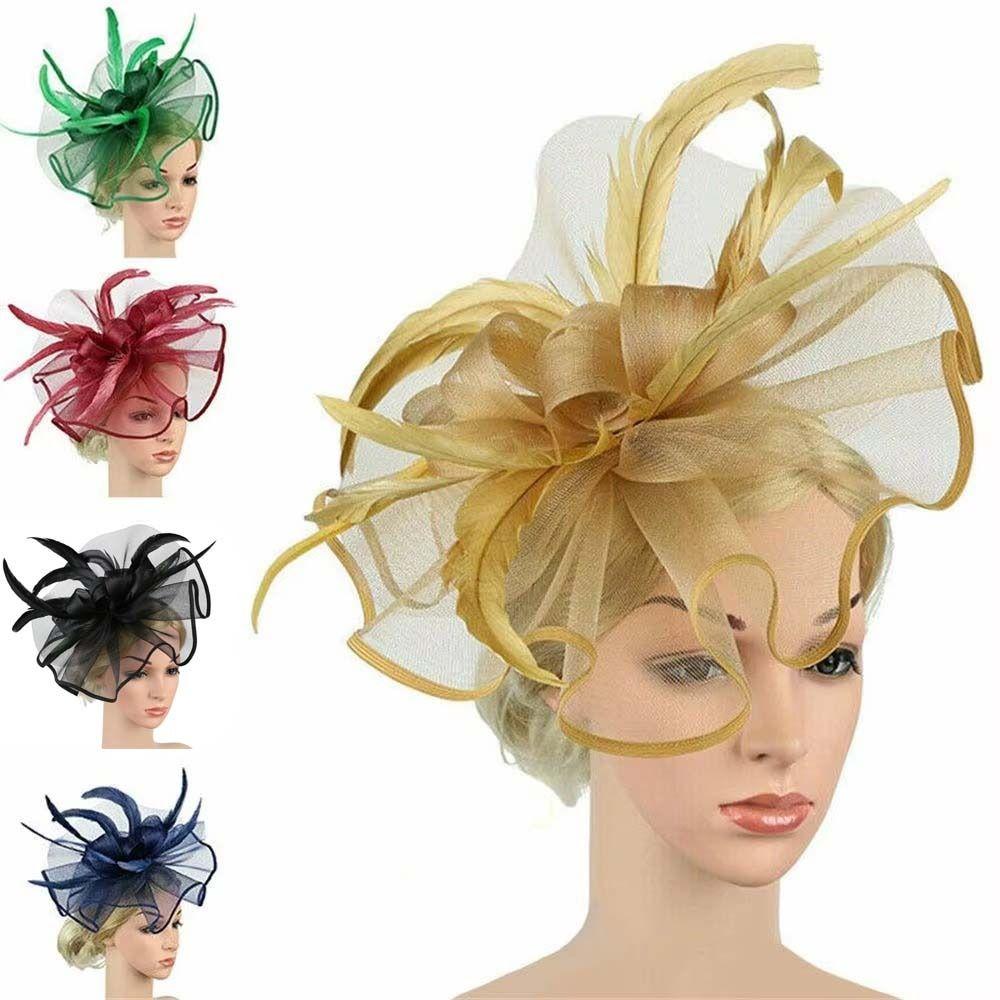 British Retro Fascinator Headdress Stylish Cocktail Bridal Mesh Cap Top Hat Headband Birthday