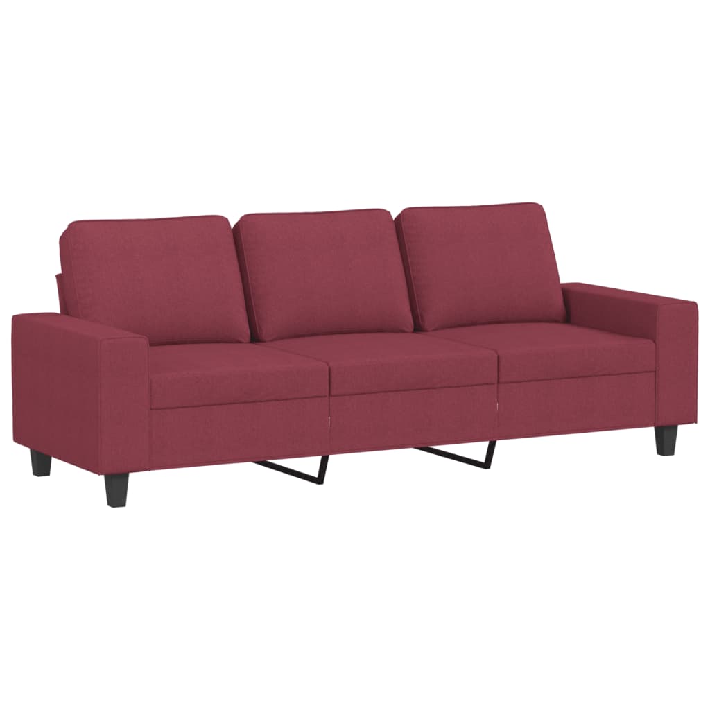 Vidaxl 3-Sitzer-Sofa, Weinrot, 180 cm, Mit Stoff bezogen