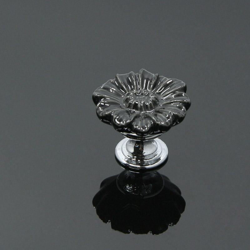 KAK Chrysanthemum Ceramic Handles Drawer Knobs Cupboard Door Handles for Kids Room Cabinet Handles with screws Furniture Handles