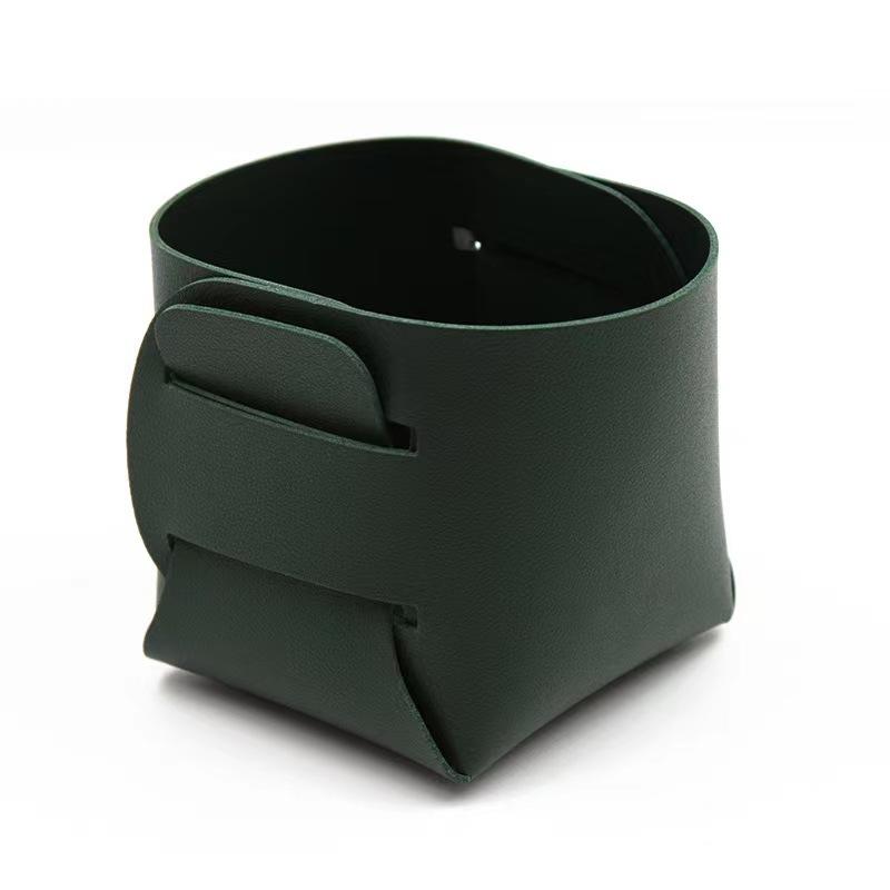 

1 шт., офисный стол Nordic Instagram Home Xuan Guang, кожаное ведро для хранения, ящик для хранения разных вещей, держатель для ручек темно-зеленого