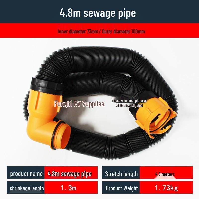 Amerikanischer Stil Wohnmobil Campingplatz Teleskopischer Grauwasserablaufschlauch & Fäkalientank