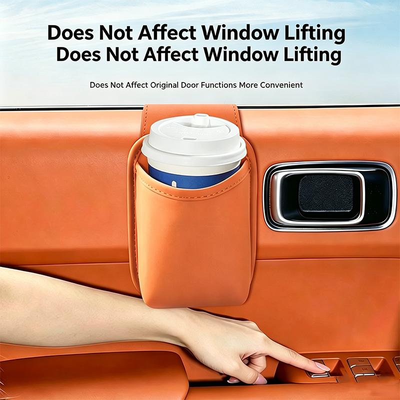 1/2pcs Car Door Cup Holder Organizer Leather Waterproof Drink Holder Storage Bag Universal Tidy Vehicle Interior Accessories
