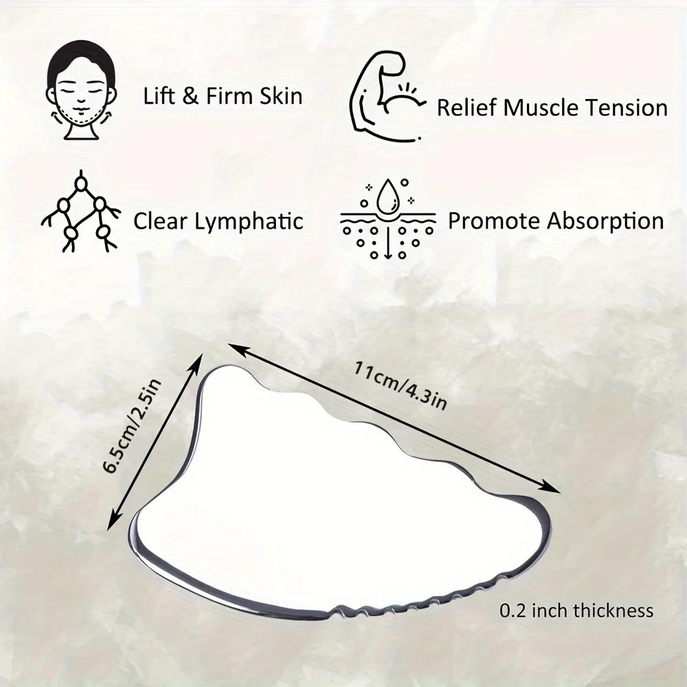 Stainless Steel Gua Sha Massager Facial Tool with Acupuncture Pen for Body Lymphatic Drainage Reduce Puffiness Muscle Therapy