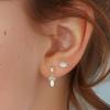 Titanium Zircon Opal Stud Earrings for Cartilage, Elegant European & American Style