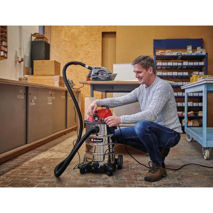 Einhell Aspirateur Eaux Et Poussières TC-VC 1930 SA (1500 W, Cuve 30L, Prise Synchro OEP, Livré Avec Accessoires)