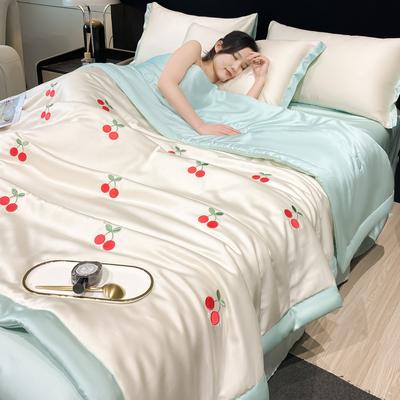 Luxury Embroidered Spring Summer Blanket 4 Pcs Set or 3 Pcs Set or 1 Pcs High-end Breathable Ice Silk Comforter Summer Quilt