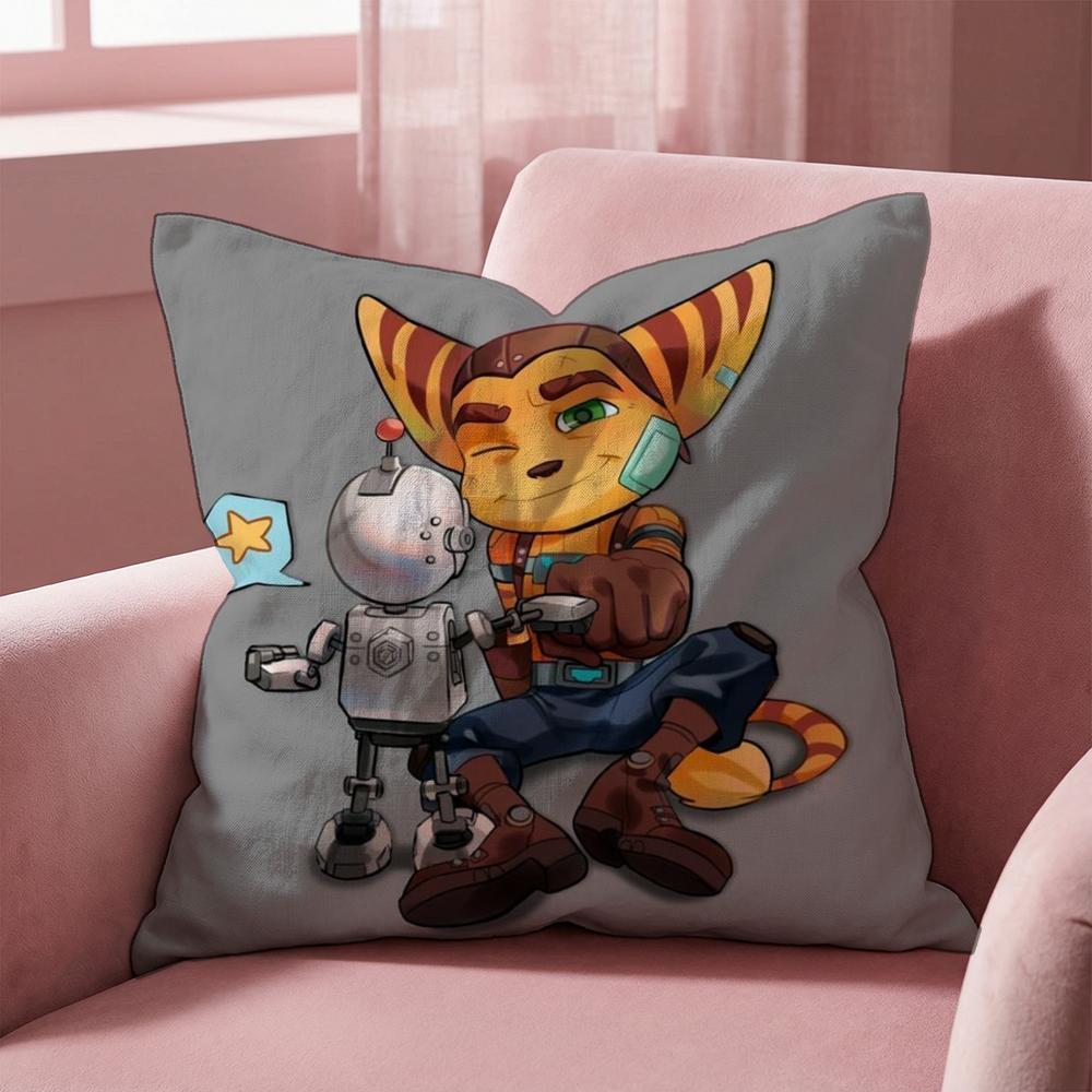 R-Ratchet & Clank GAME Cushion Cover Multi-Scene Pillow Cover for Home & Car - Reversible, Soft & Durable for Daily Use