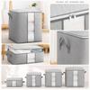 Fabric Storage Bag with Transparent Window and Zipper Lid Portable Handheld Organizer Box for Clothes Bedding and Household Items