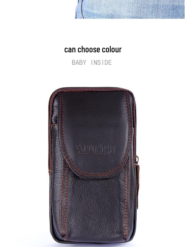 Multifunktionale Crossbody- und Hüfttasche für Herren - Handy- und Münzhalter aus Rindsleder