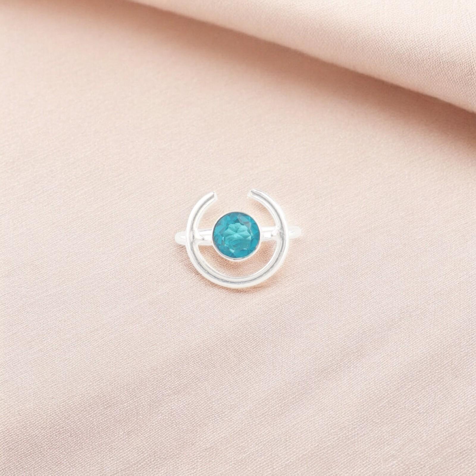 

Natural Apatite Gemstone Ring 925 Solid Silver Handmade Jewelry Statement Ring RR-54-4 13