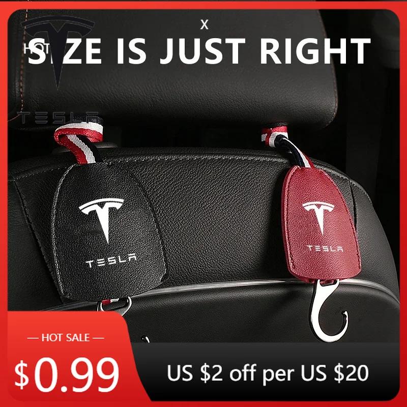 Car Sticker Tesla Car Seat Back Hook Holder Hanger Organizer Accessories For Teslas Model 3 Model S X Y Style Roadster Invader C
