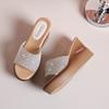 Fashion Wedge Heel Women's 2025 New Summer Versatile Platform Outside Heightening Sandals and Slippers
