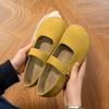 Flat Bottom Women's New Spring and Summer Single Shoes Mary Jane Women's Shoes Retro Grandma Beanie Shoes