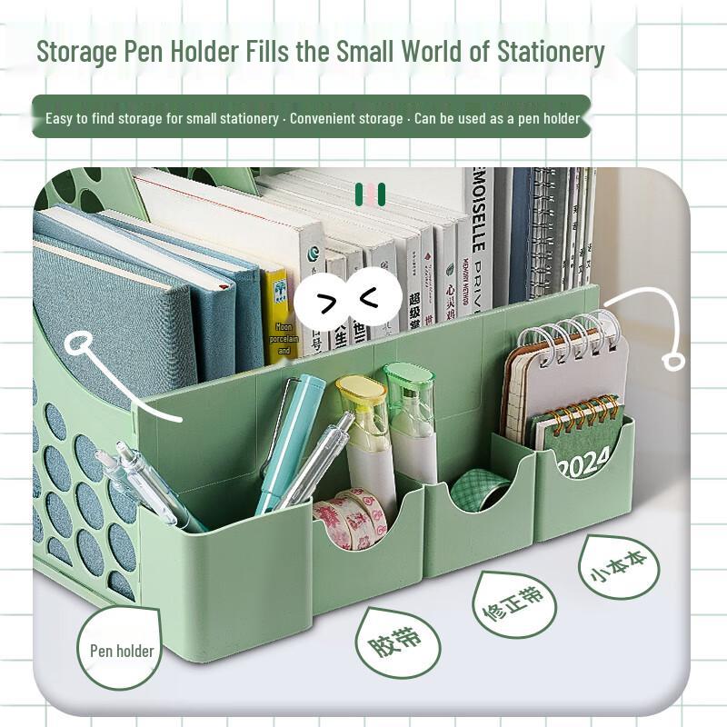 Desktop File & Book Organizer with Pen Holder