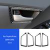 Real Soft Carbon Fiber for Toyota Prius 2010 2011 Accessories Interior Trim LHD RHD Car Side Inner Door Handle Frame Sticker