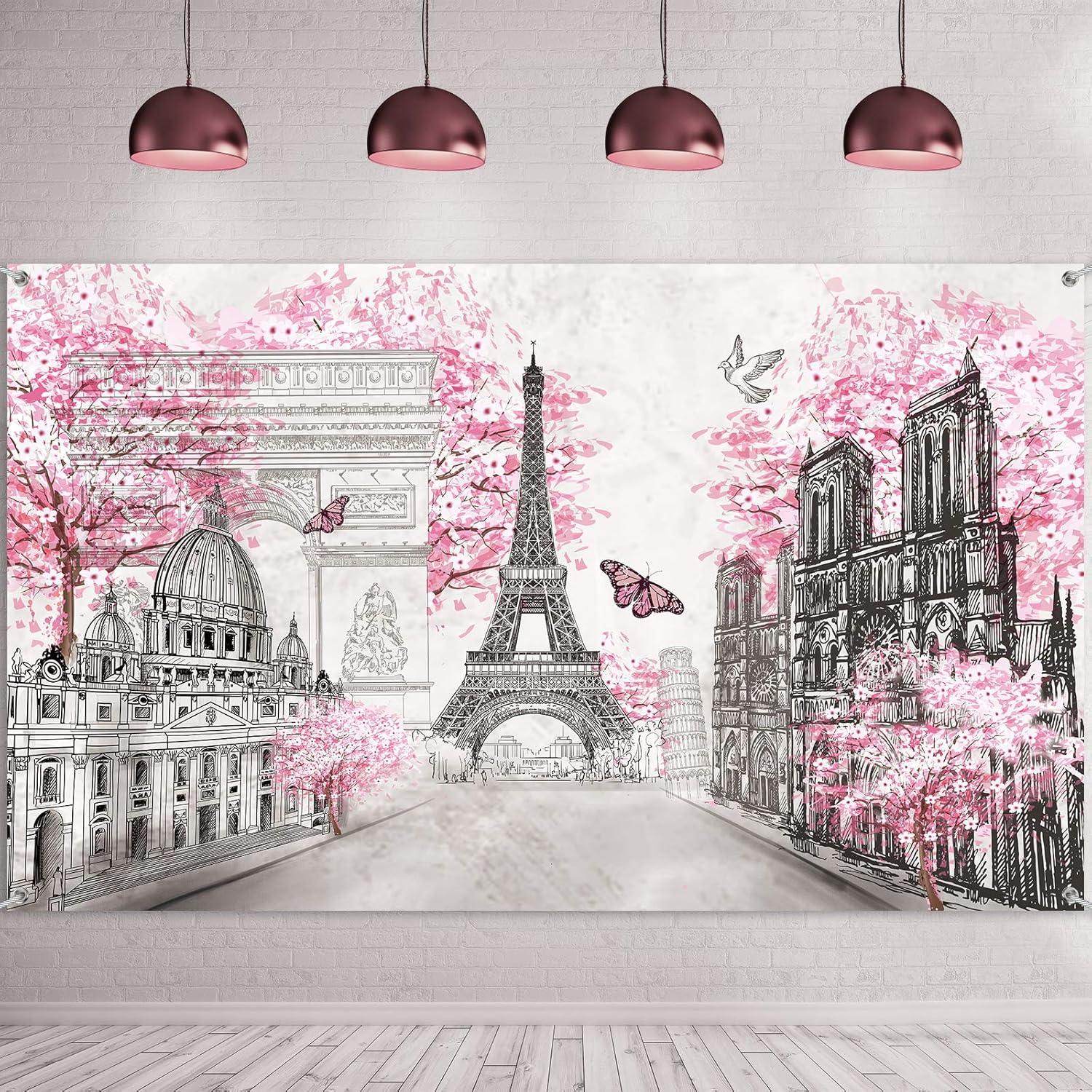 Tapestry of the Paris Wall with the Eiffel Tower in the background 75x100