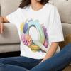 Floral Letter Q T-Shirt | Pastel Monogram Flowers Letter Q Tee Gift for Her Mom Grandma Family Friend Sister Crew Team Party Aunt