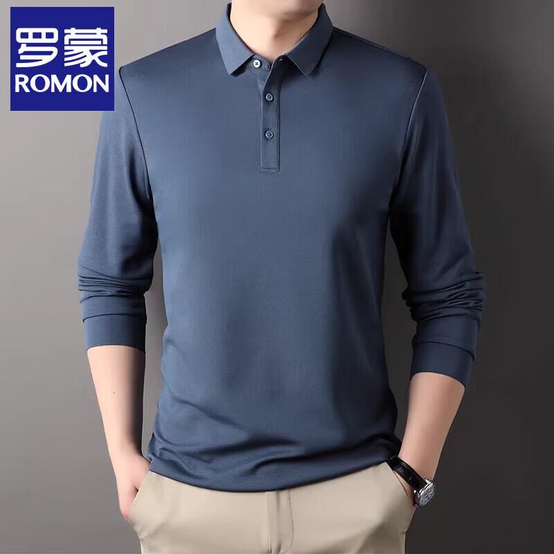 ROMON Men's 2026 Spring Long Sleeve Polo T-Shirt