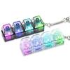 @@Led Keyboard Keychain Fidget Toys Crystal Clicker Sensory Toy For Stress Relief Keyboard Keychain Fidget Gadget For Adults Kid