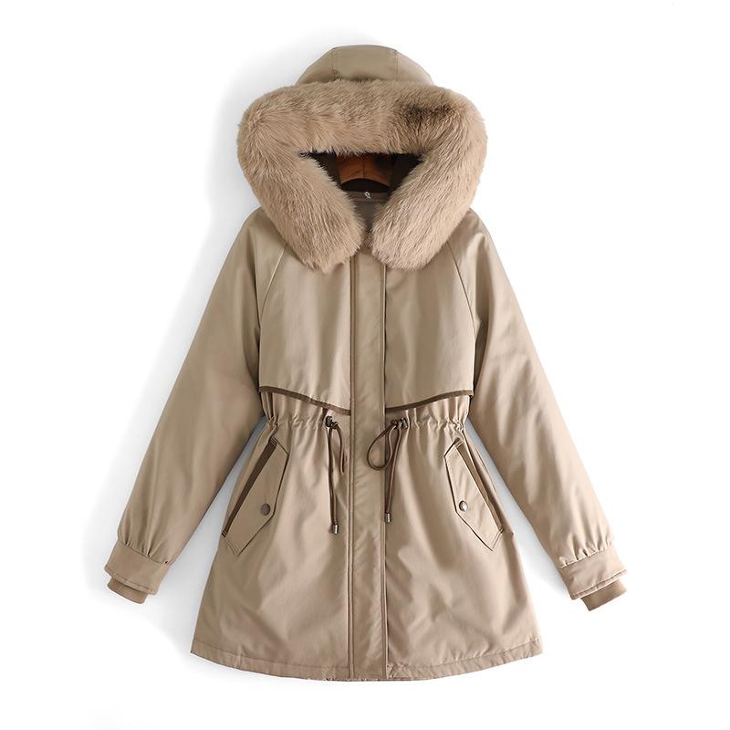 Pai Cheng Women's Winter 2025 New Detachable Liner Padded Jacket Mid-length Thickened Down Cotton Jacket Padded Jacket