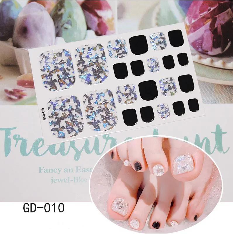 22 Tips Summer Hot Stamping Laser New Manicure Sticker Foot Nail Sticker
