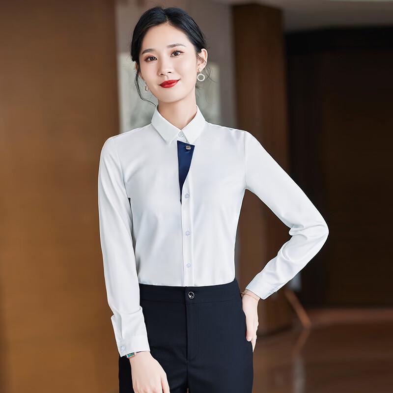 Women's Long Sleeve Small Square Collar Professional Shirt