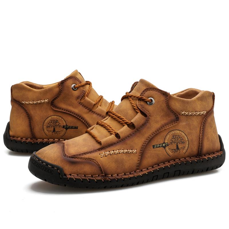 Herrenschuhe und Stiefeletten Herbst Handgefertigte Stiefel High-Top Flach Outdoor Arbeiter Freizeitschuhe Große Größe Board Schuhe